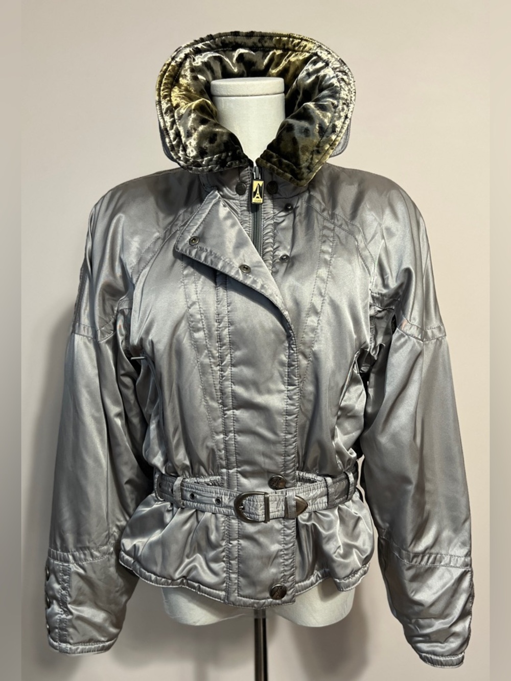 SKEA Metallic Silver Belted Puff Ski Jacket